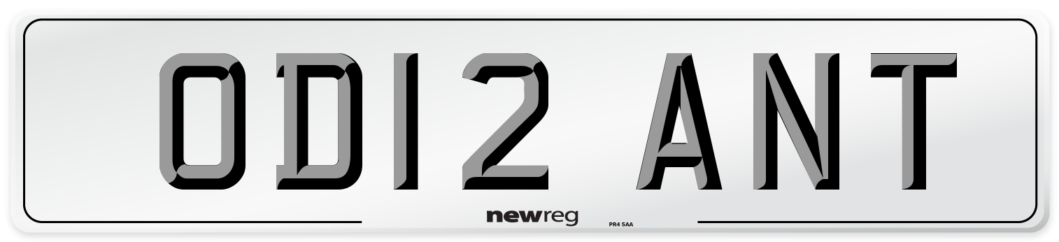 OD12 ANT Number Plate from New Reg